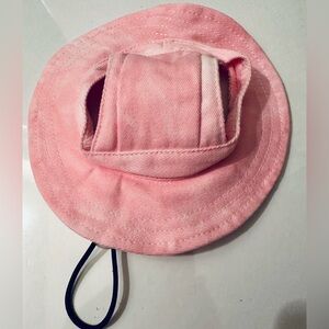 Doggy Bucket Hat. Pink Tye Dye. Adjustable Strap with ear holes.